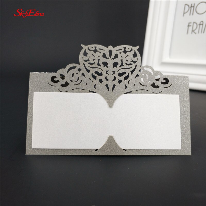 50pcs Party Table Name Guest Place Cards Favor Decoration Wedding Card birthday party Supplies Seating Decoration 5zSH871-50: gray