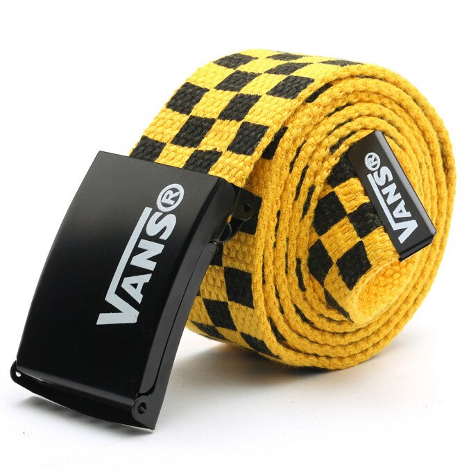 Hommes femmes ceinture ceinture 110cm noir blanc Plaid ceinture toile damier ceintures Cummerbunds toile taille ceintures décontracté damier: Plaid yellow