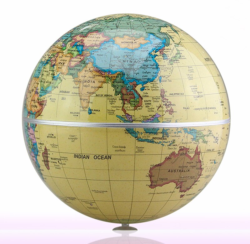 Solar Light Powered Tellurion Auto Rotation Spinning Earth Globe Model Invisible Base Geography Science Toys