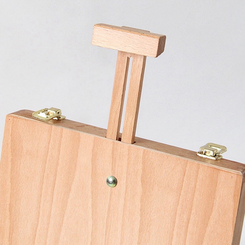 Large Adjustable Wood Table Sketchbox Easel Adjustable Tabletop Sketchbox Easel for Artist Art Students & Beginners