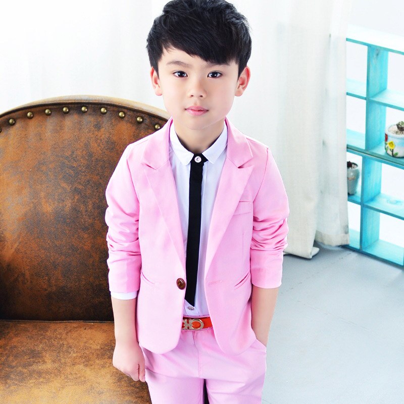 Costume de mariage pour enfants de 2 à 9 ans, veste Slim de Style coréen pour garçons, manteau Blazer formel d'école, ensemble 2 pièces avec pantalon