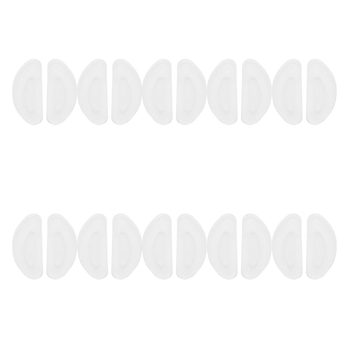 Almohadillas para la nariz de las gafas, almohadillas adhesivas de silicona antideslizantes, suaves, hipoalergénicas, 10 pares: Clear