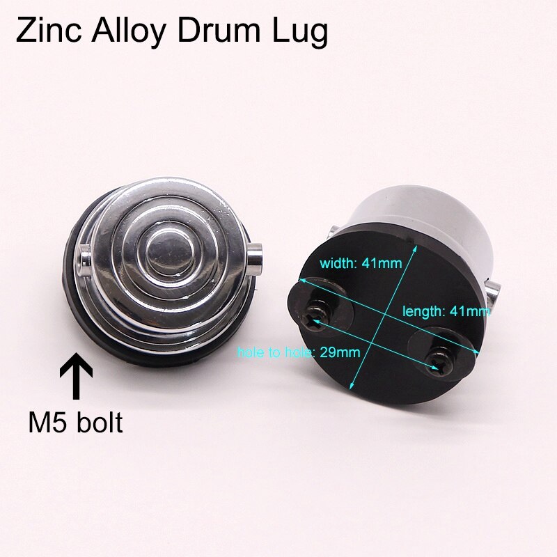 Snare Drum Lugs Single Side 2 Kanten Drum Lug Dw Drum Lugs Model Lug Drum Drum Accessoires Zilver Kleur Met washer &amp; Schroeven 1 Pc: M11 29mm