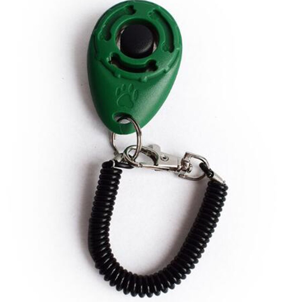 1 Pcs Pet Dog Training Clicker Plastic Dogs Click Trainer Aid Tool Pet Toy Adjustable Wrist Strap Sound Key Chain Pet Supplies: green