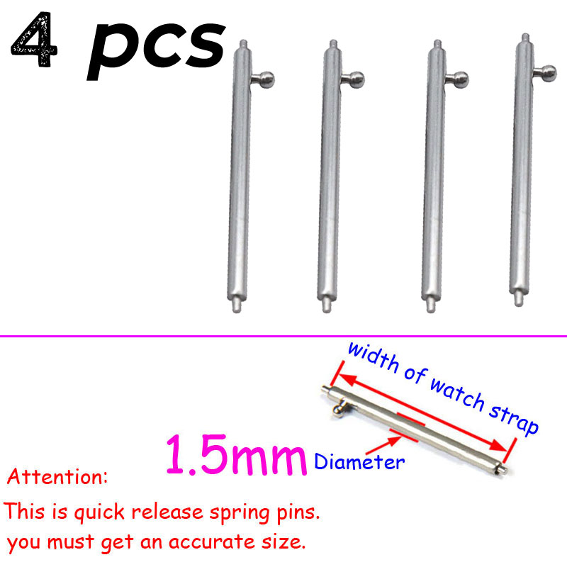 Stainless Steel Watch Strap Quick Release Bars Spring Pin Watch Repair Tool Band Connect Pins 14 15 16 17 18 19 20mm 21 22 24mm: Black Gray / 21mm
