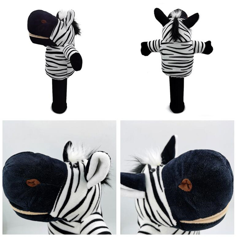 Capa de cabeça de golfe de todos os tipos de animais, capa de mascote de golfe com encaixe para madeira de bilhar, novidade, presente fofo, masculino e feminino: zebra
