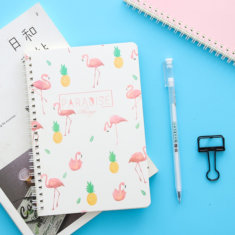 Kawaii Stationery Flamingo Notebook A5 Note Book Student Supplies