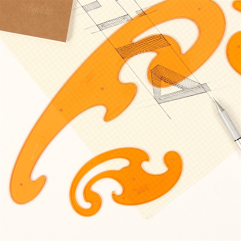 Multifunctionele cloud vorm curve boord curve tekening tool sjabloon heerser driedelige set voor art comics anmation