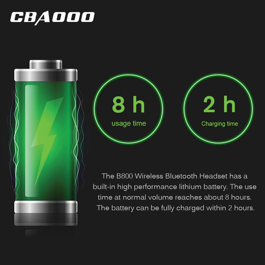 Cbaoooo  b800 bluetooth oordopjes draadloze koptelefoon sport stereo bluetooth oordopjes met microfoon voor telefoon