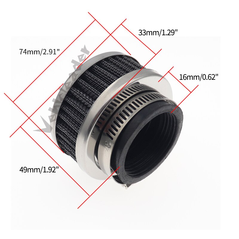 28Mm-60Mm Universal Air Filter Cleaner Motorfiets Atv Pit Dirt Bike Air Cleaner Intake Filter Voor Honda kawasaki Yamaha Moto