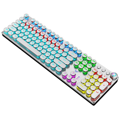 listing104-Key macro definition gaming keyboard desktop multimedia rotary button mechanical gaming keyboard+stickers: PK B YJ WT / black
