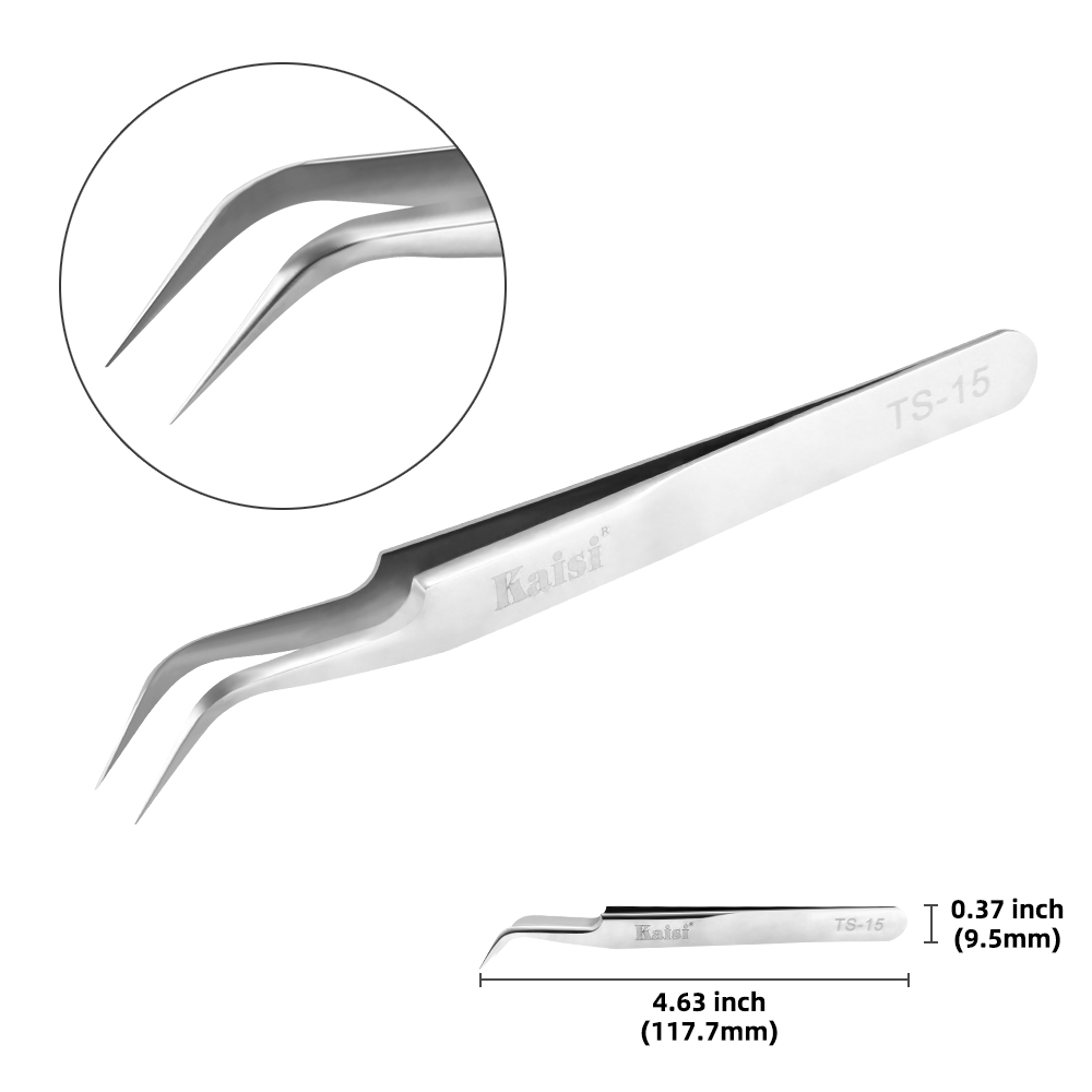 Electronics Precision Industrial Tweezers Polished Curved Straight Tip Precision Stainless Forceps Phone Repair Hand Tools: ESD--17 1.5MM