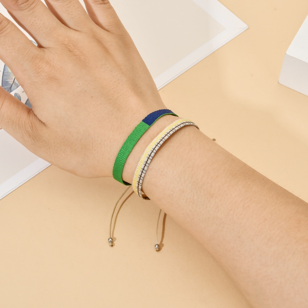 ZMZY Boho Regenbogen Armbänder für Frauen Wayuu Bunte Glück Einstellbare Paar Armbinde