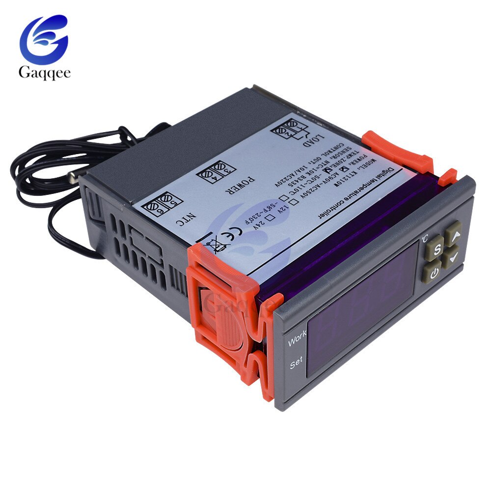 MH1210W 90-250V 10A 110V 220V Digital Temperature Thermostat Regulator Controller -50~110 Celsius Heat Cool Control NTC Sensor