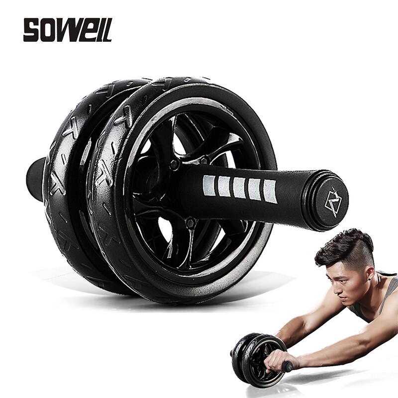 3pcs Set Ab Roller Abdominal Muscle Wheel Home Abdomen Reduction Belly Pulley Mute Fitness Equipment Rolling Double Wheel Pulley