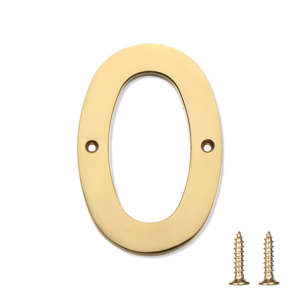 thumbnail image 2 of Brass-Colored Metal House Number Sign - Classic Address Plaque For Door Or Wall 2 of 9
