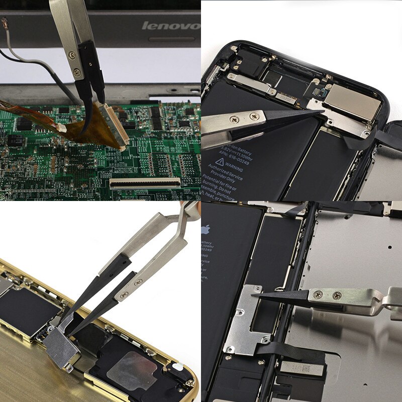 1 stuk roestvrijstalen elektronische pincet met lange punt, gebogen punt, telefoonreparatie, antistatische pincet, gereedschap, accessoire