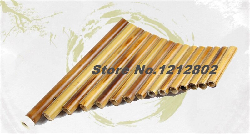 Pan Flute 15 Pipes Natural Bamboo Wind Instrument Panpipe G / F Key Flauta Xiao Handmade Panflute Flauta Musical Instruments