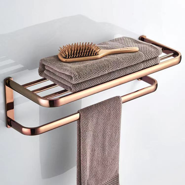 Biggers-Juego de accesorios de baño de cobre rosa de lujo, soporte de papel, barra de toalla, jabonera, soporte para vaso,