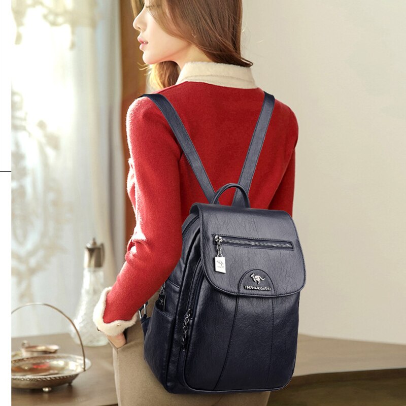 Vrouwen Lederen Rugzakken Vrouwelijke Vintage Rugzak Voor Meisjes Schooltas Reizen Rugzak Dames Sac A Dos Terug pack