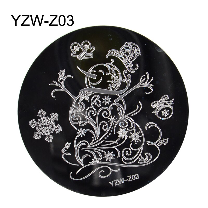 YWK Weihnachten Nagel Kunst Druck Stanzen Vorlagen Edelstahl Schneeflocke Bilder Druck Platten Geometrische Stempel Schablone: YZW-Z03