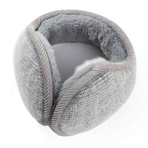 Womens Mens Winter Outdoors Warmers Ear Bags Earmuffs Bandless Fleece Ear Earcap: Gray