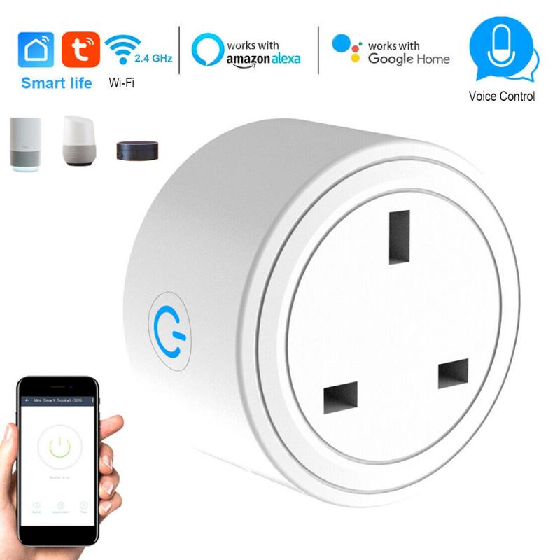 UK/US Standard Smart Plug WiFi Socket Timing Function Tuya Smart Life APP Voice Control Work With Alexa Google Home Smart Home