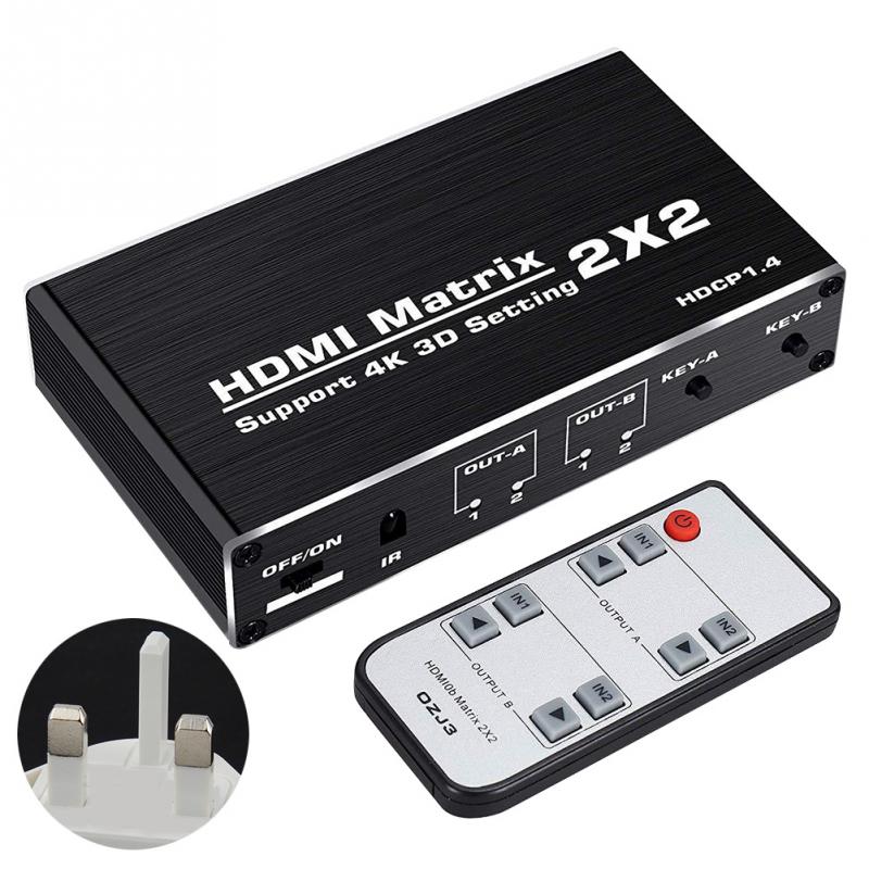 Hdmi Kvm Switch 2 Port 4K Usb Schakelaar Kvm Vga Switcher Splitter Box Voor Delen Printer Toetsenbord Muis Kvm switch Hdmi Vga