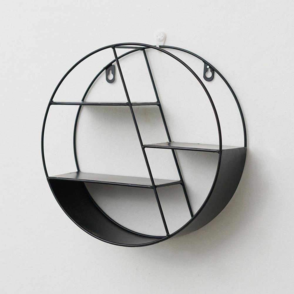 Storage Organizer Floating Geometric Figure Smooth Lines Round Shape Storage Rack for Home