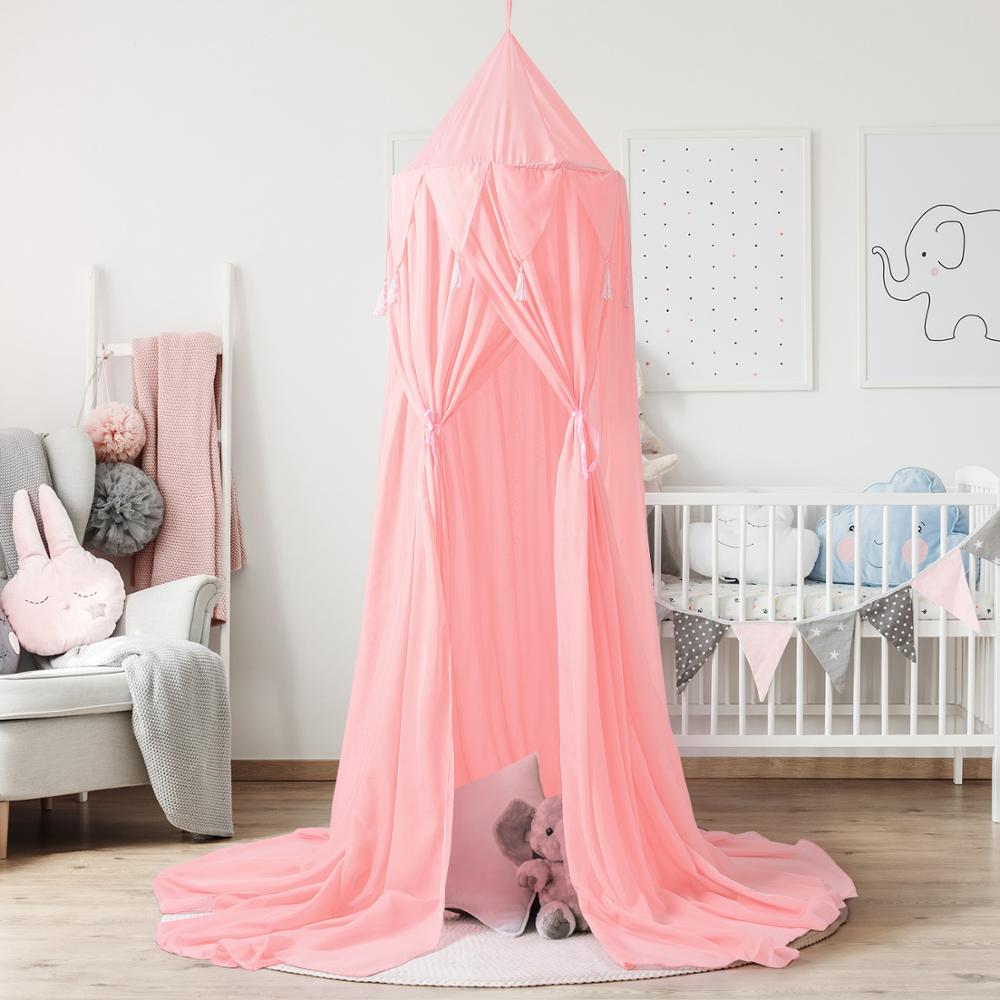 Hängen Baby Bett Baldachin Bettdecke Moskito Netz Krippe Netz Zelt Vorhänge Zelt Vorhang Bettwäsche Runde Kuppel Zelt Chiffon Zimmer Dekor