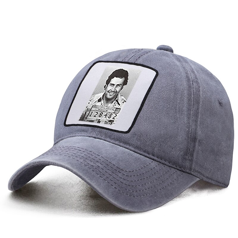 Gorra de béisbol de Pablo Emilio Escobar Gaviria para mujer, gorro de béisbol estilo Harajuku, Hip Hop, padre, camionero sólido, Snapback, Boinas de cola de caballo: Gray 6