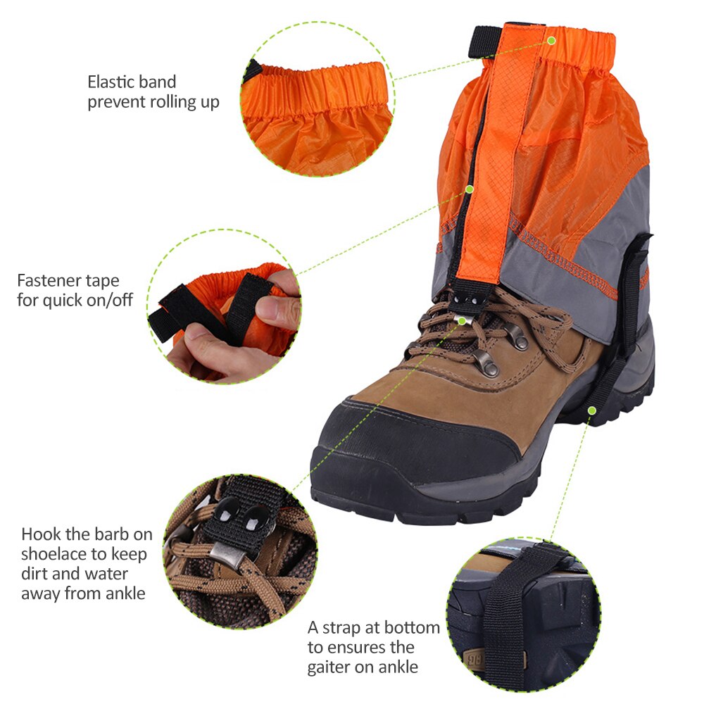 1 Paar Waterdichte Outdoor Wandelen Wandelen Klimmen Jagen Sneeuw Legging Slobkousen Korte Schoen Sneeuw Gaiter Mannen Vrouwen Korte Been Gaiter