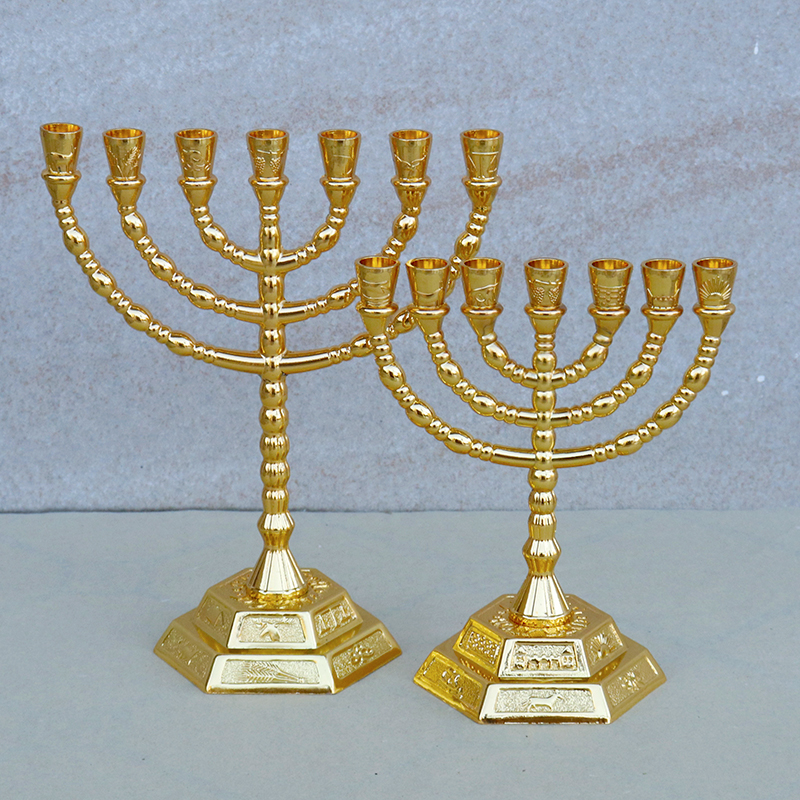 Bougeoirs du christ Menorah à 7 branches, support de lampe doré, temple saint, prière musulmane, chandelier, articles religieux, maison