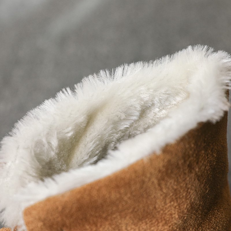 Femmes bottes de neige mi-mollet chaussures antidérapant hiver dames chaussures plates décontracté lacets en peluche chaussures femme grande taille