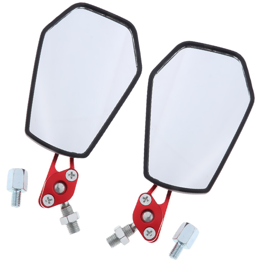 1x universal Aluminum Racing Side Rear View Mirrors for Motorcycle Dirt Bikes ATV Racing Side Rear View Mirrors Easy to install: Red