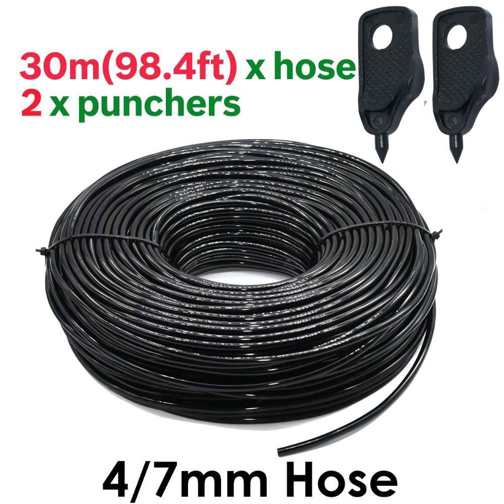 5M-35M Druppelsysteem Diy Automatische Watering Tuinslang 1/4 ''Micro Drip Bewatering Kits 4/7 Mm Verstelbare Drippers: KSL01-007-30M