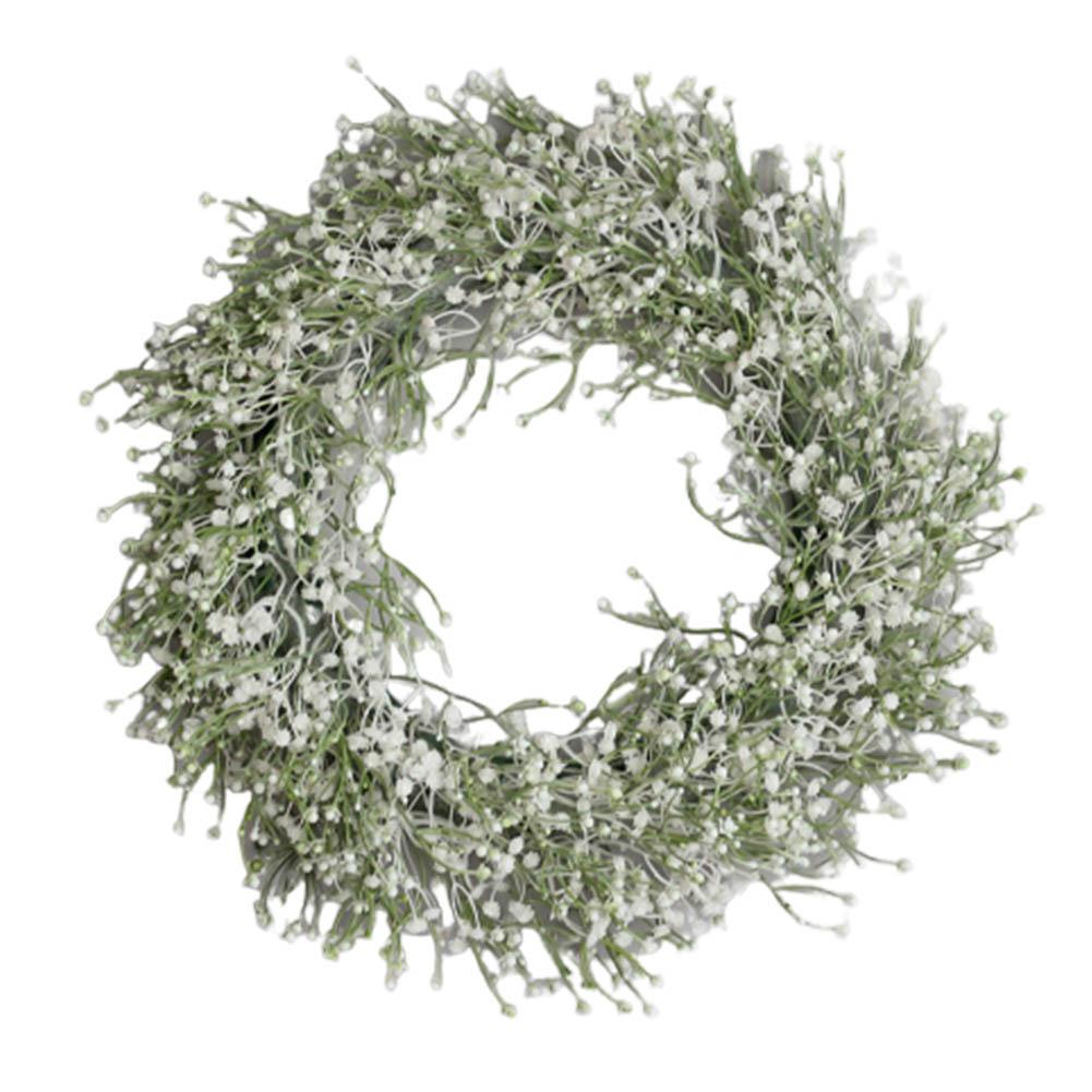 Artificial Babysbreath Wreath Garland for Wedding Decoration Home Party DIY Wall Hanging Front Door Decoration: Default Title