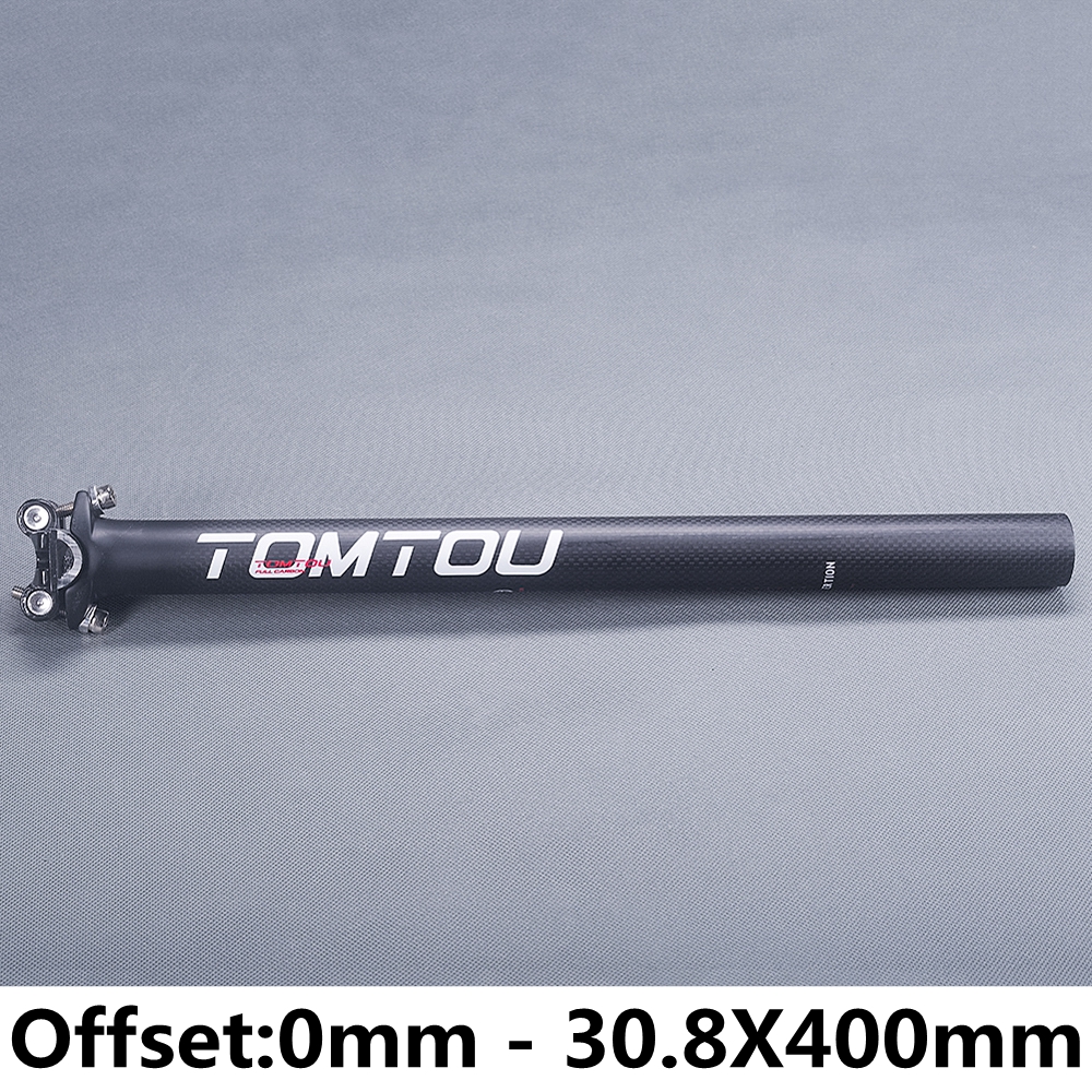 Tomtou carbonvezel fietszadelpen fietsonderdelen 3k mat wit offset 0mm 5mm 20mm diameter 27.2mm 30.8mm 31.6mm: 0mm 30.8 x 400mm