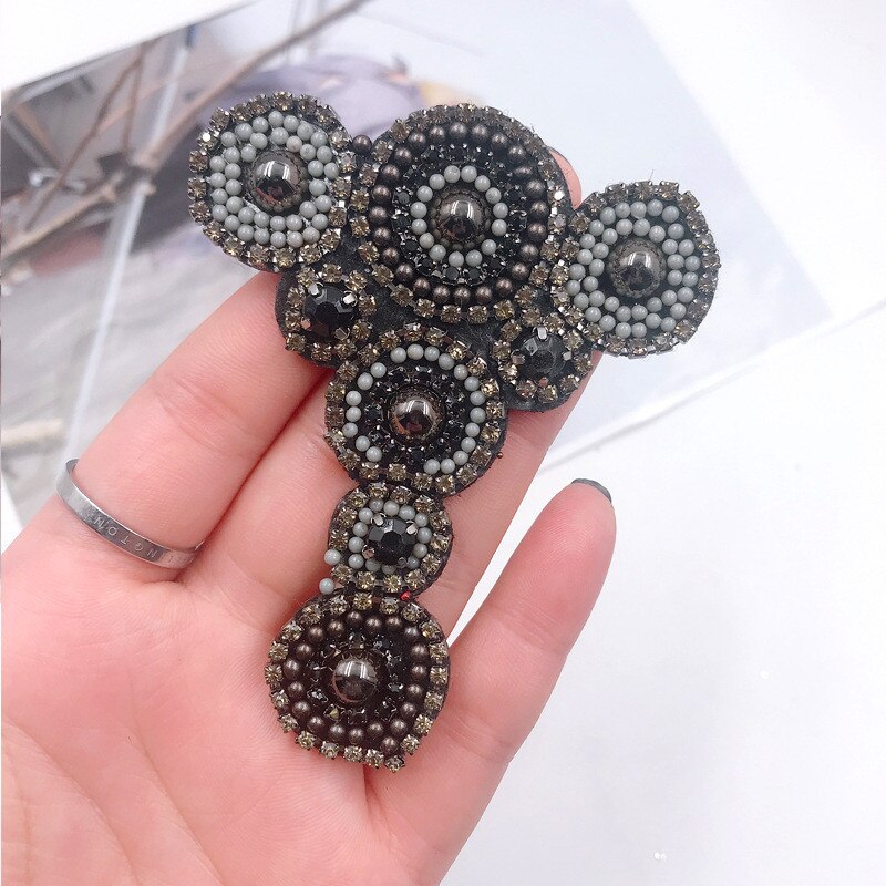 Diy zwarte strik bruids bruiloft feest schoenen accessoires voor hoge hakken handleiding kraal strass schoendecoraties schoenbloem