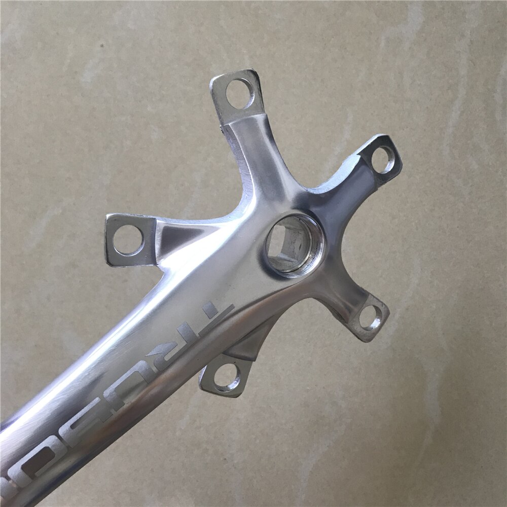 Road Bike Crank 110 BCD Square Hole Arm Aluminum Alloy Crankset Length 170mm BMX Folding Bicycle Parts Silvery Color