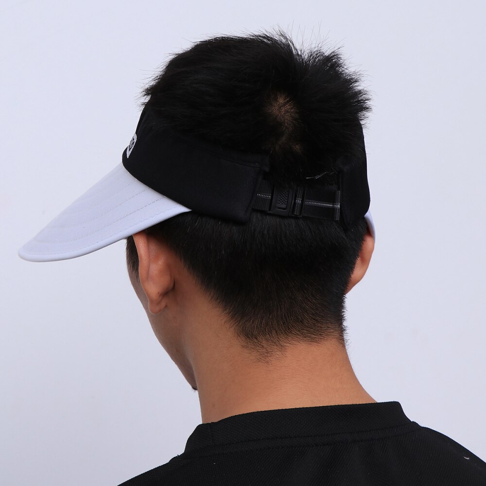 Sports Tennis Cap Summer Outdoor Cap Folding Hat All-matching Cap for Men (White Hat and Black)