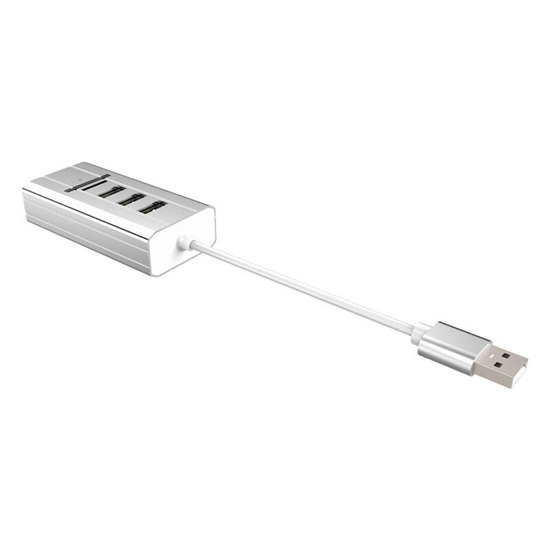Externe 3.5mm o usb 2.0 geluidskaart met 3 poorts usb hub tf/sd kaartlezer adapter draadkabel