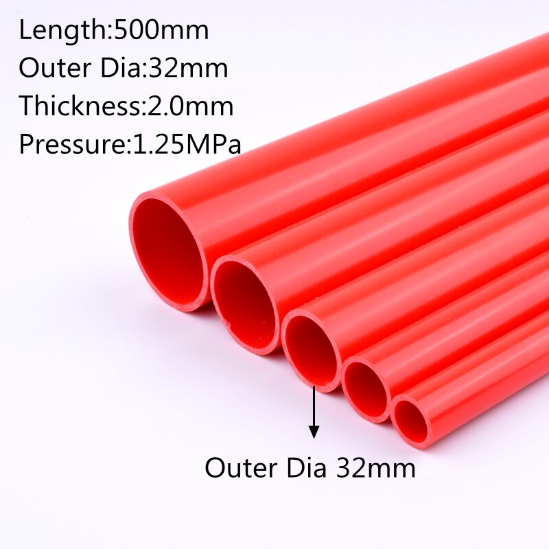 Out diamter 20-63mm Gules PVC Pipe Length 50cm Agriculture Garden Irrigation Aquarium Fish Tank Water Tube Plumbing Pipe Fitting: Outside Dia 32mm