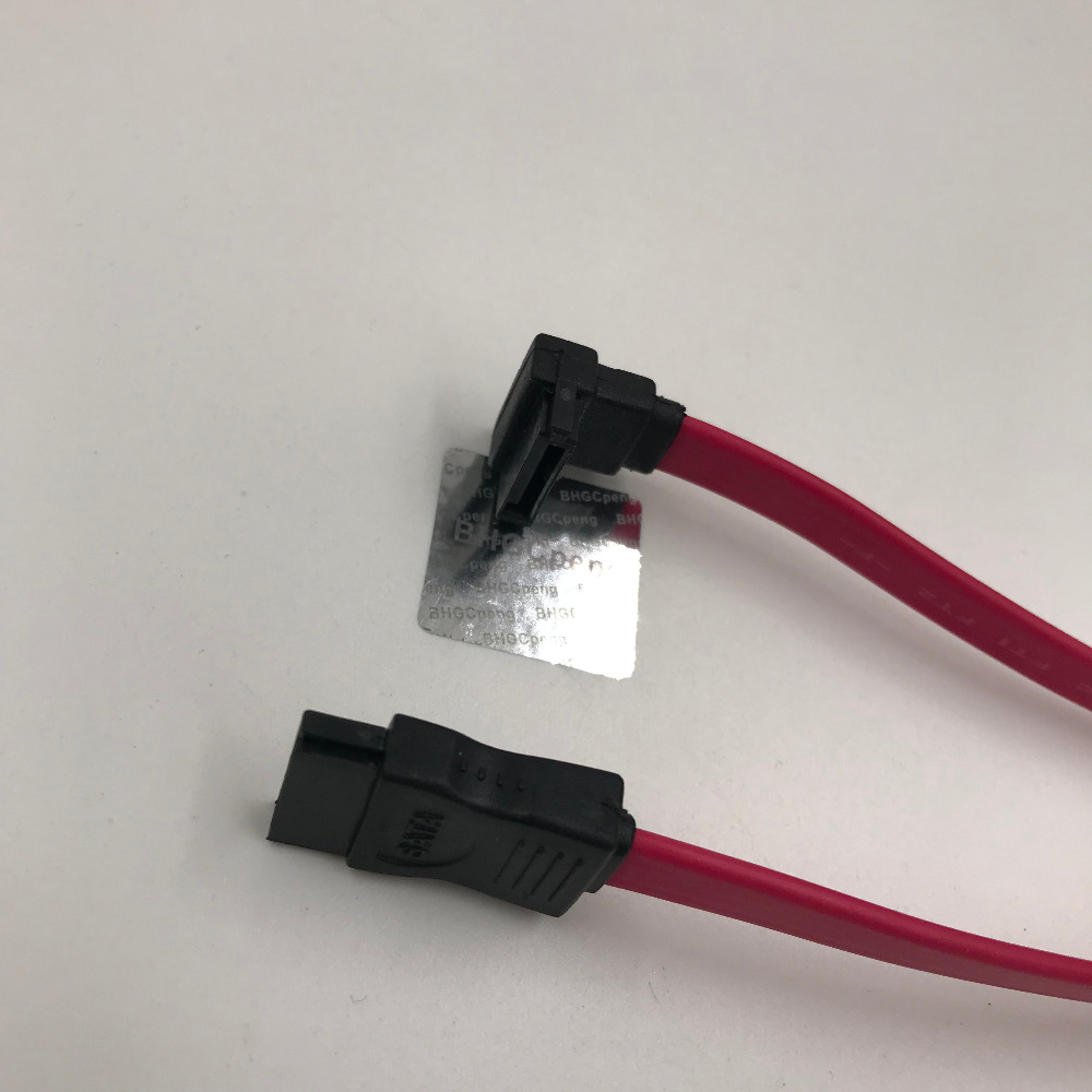 2 Pieces SATA to SATA Cable Straight to Right Angle Serial Flat Data Cable 45cm