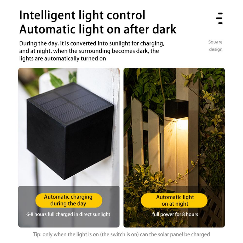 LED Solar Licht Outdoor Garten Platz Wand Lampe Outdoor Hof Garten Zaun Beleuchtung Wand Dekoration Lampe