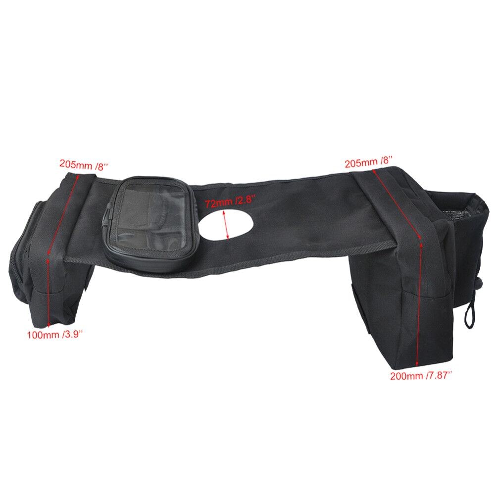 1 Set Multi-pocket ATV Fuel Tank Bag Saddlebag Mobile Cup Holder for UTV Yamaha Kawasaki Scooter Fast CSV
