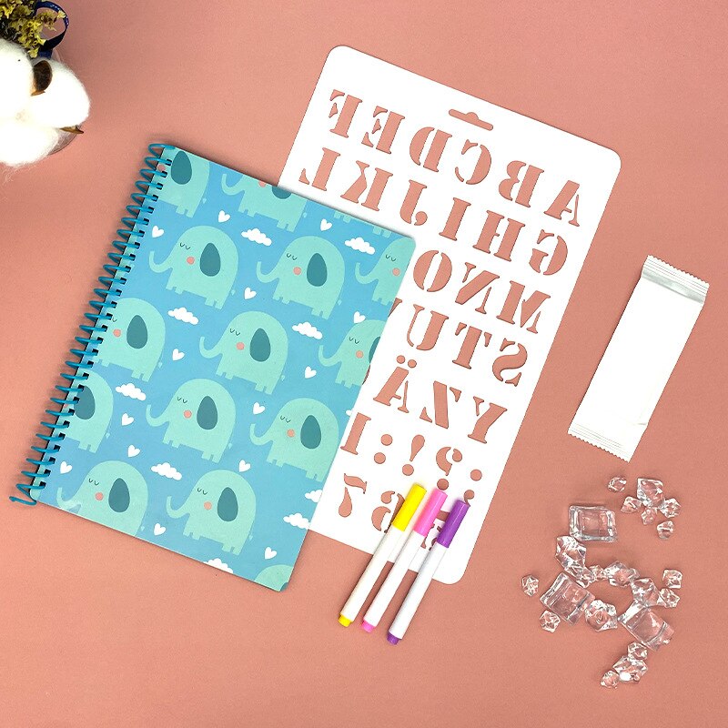 Magic Water Tekentafel Herbruikbare Coloring Doodle & Magic Pen Tekening Notebook Educatief Speelgoed Voor Kinderen Kids: Elephant 8 Page 6Pen