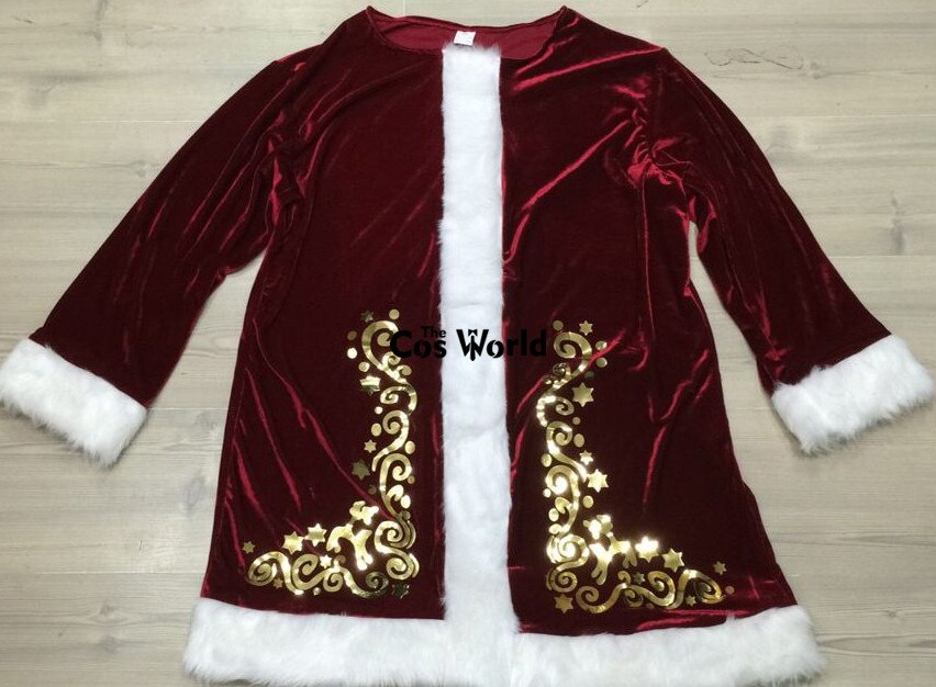 Mens Adult Santa Claus Father Christmas Costumes Festival Party Suit Xmas Uniform Outfit Cosplay Costumes Full Sets
