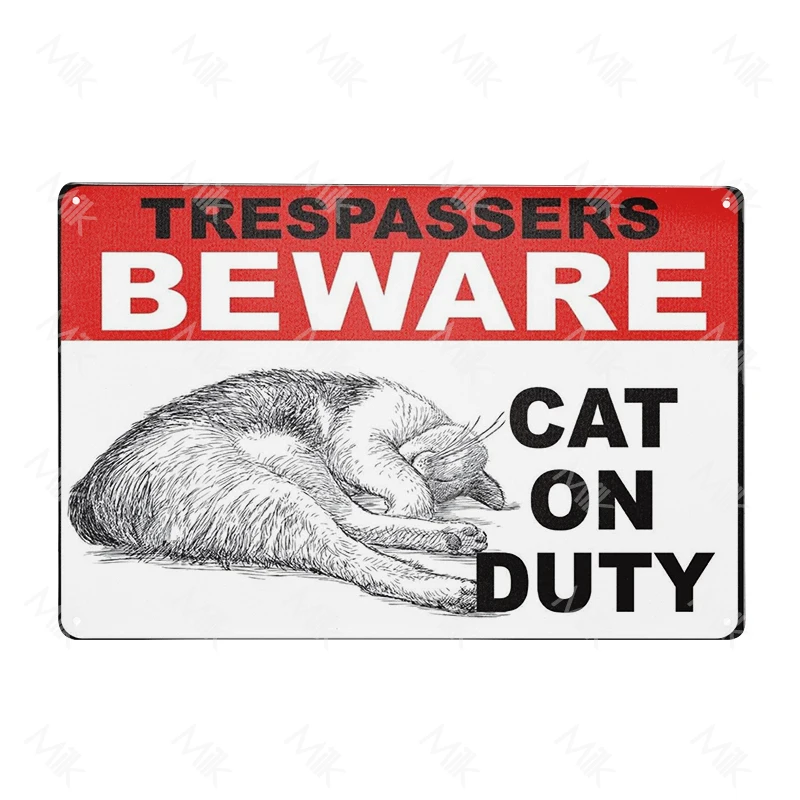 Vorsicht vor Katzenschild – Aluminium – Katzen-Türschilder – Attacke Katze-Schild – niedliche Katzen-Warnschilder für Katzen, Kätzchen-Liebhaber, Zuhause, Zimmer: L / Licht Rosa