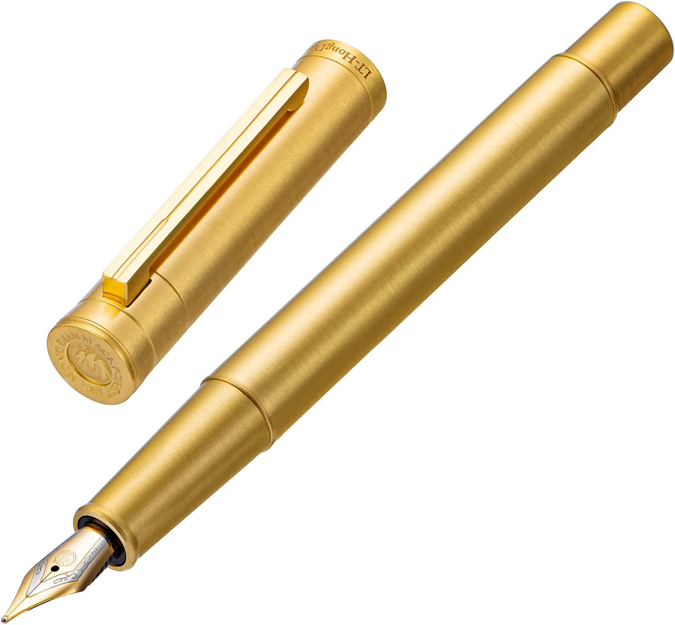 Hongdian 1861 Messing Vulpen Ef/F/M/Gebogen Penpunt, klassieke Glad Schrijven Pen Voor Office Business School